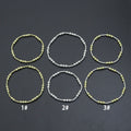 7'' Bright Gold silver Hematite Stretchy Bracelet, Sku#EF733