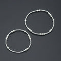 7'' Bright Silver Round Hematite Stretchy Bracelet, Sku#EF736