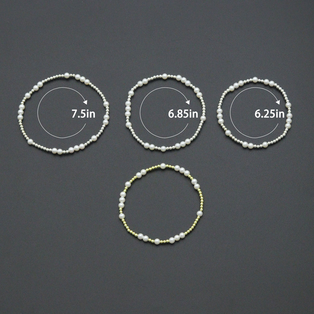 7'' Round Silver Hematite with MOP Stretchy Bracelet, Sku#EF741