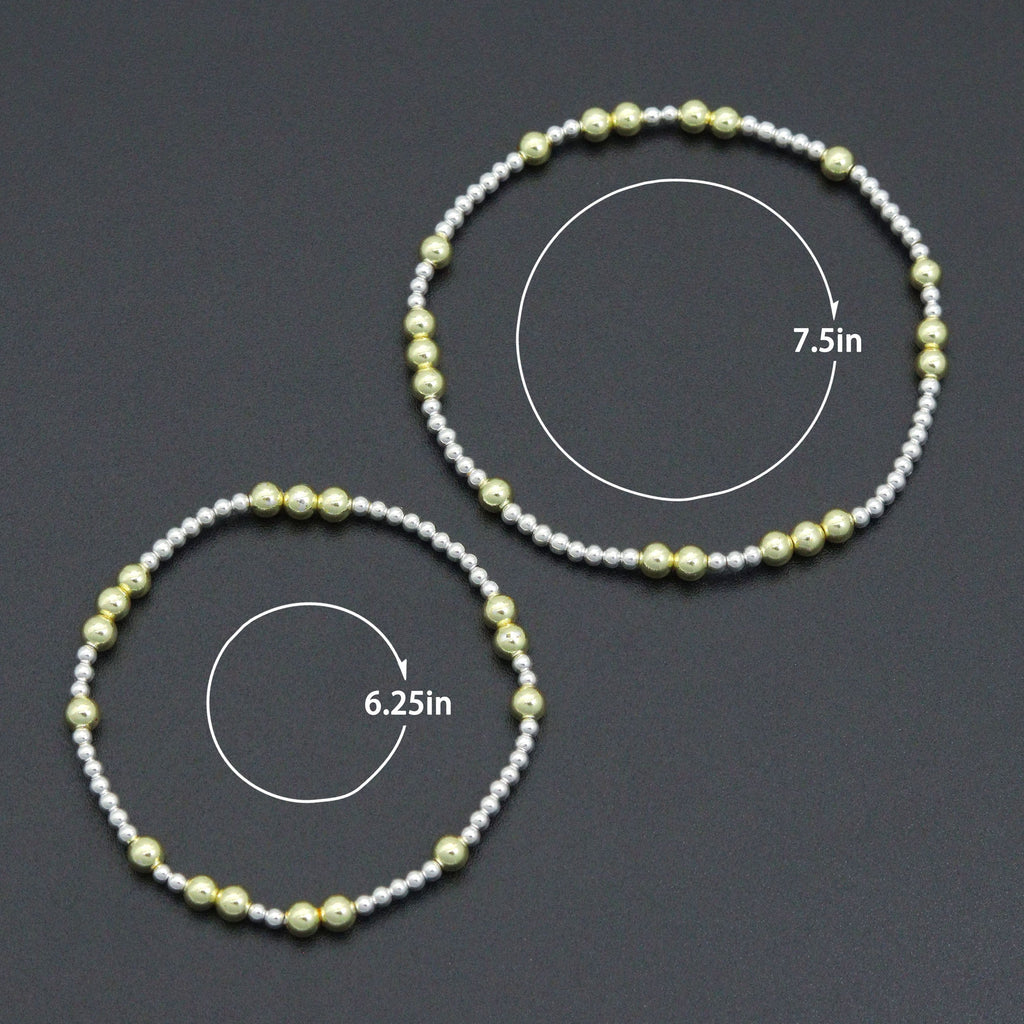 7'' Round Smooth Hematite Stretchy Bracelet, Sku#EF742