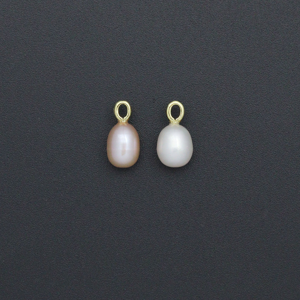 High quality  White Pink Freshwater Pearl Charm Pendant, Sku#EF785