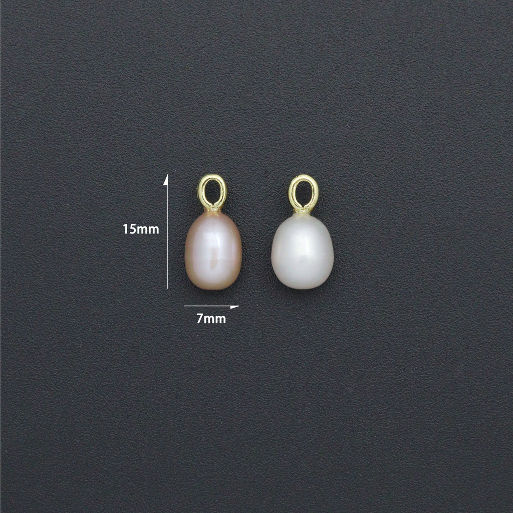 High quality  White Pink Freshwater Pearl Charm Pendant, Sku#EF785