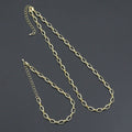 Fancy Oval Link Chain Necklace Bracelet, Charm bar necklace, sku#EF791