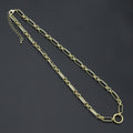 Mixed Papperclip Gold Link Chain necklace with Round Clasp, sku#EF804