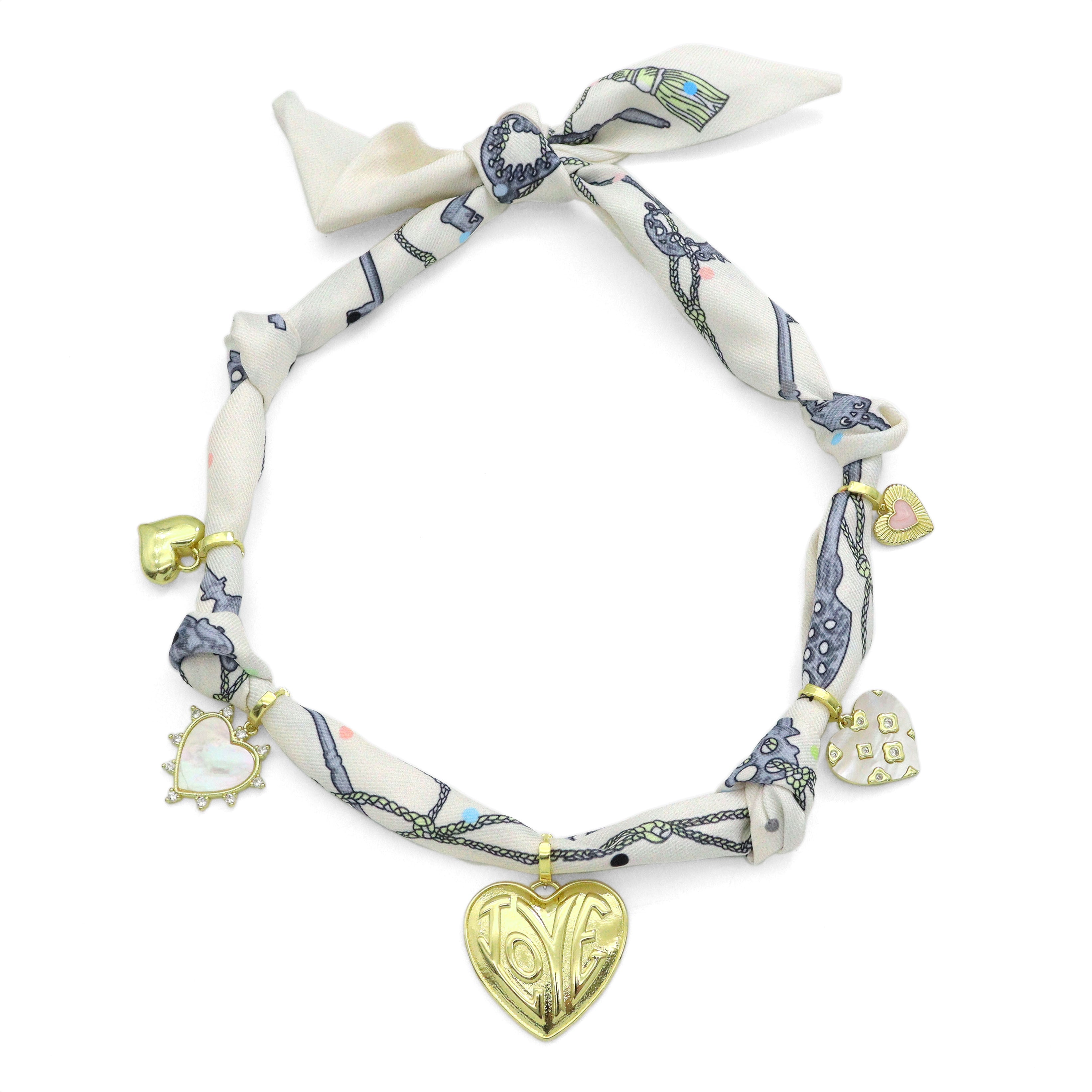 Convertible Scarf Necklace, Adjustable Silk Scarf Statement Necklace, sku#EF806-3