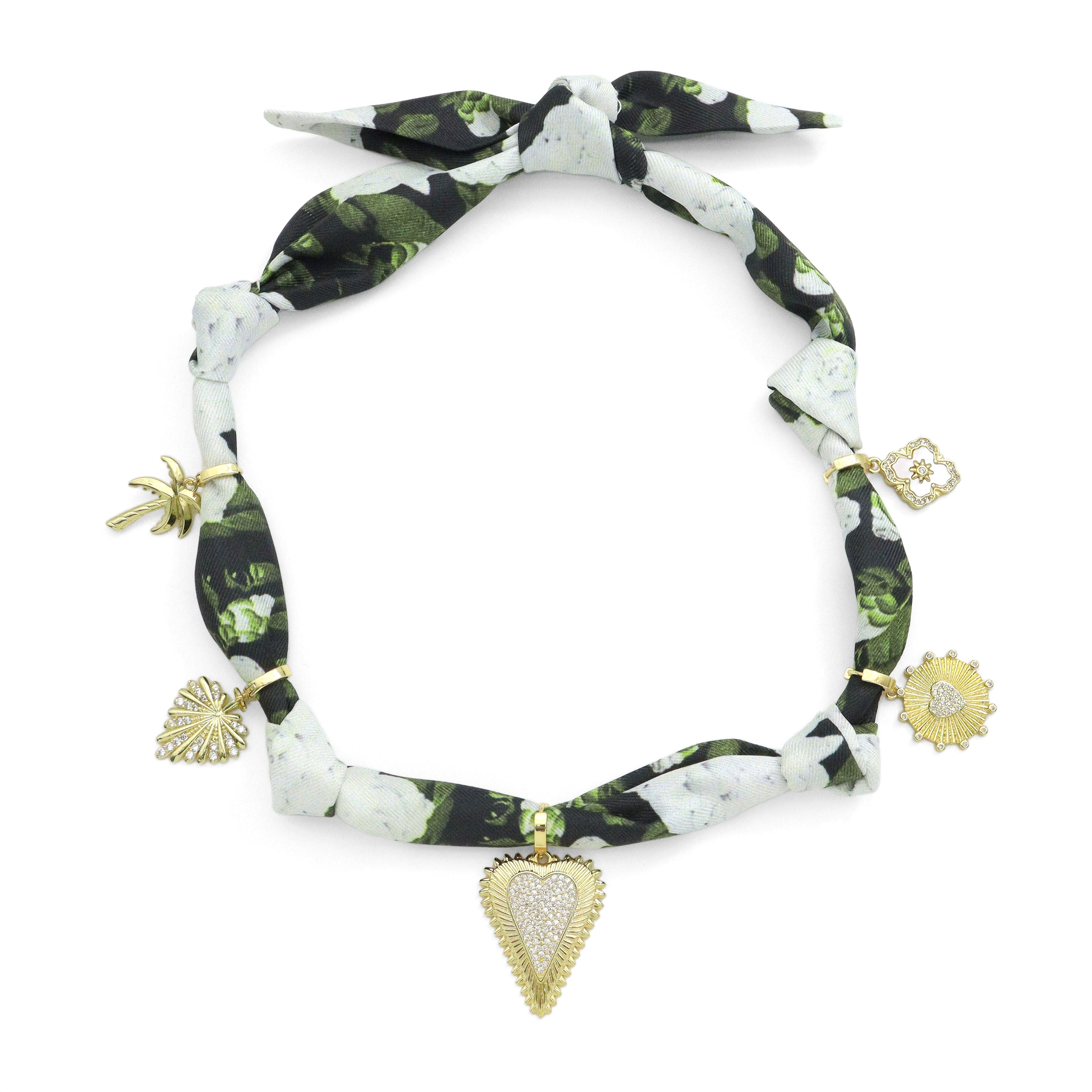 Convertible Scarf Necklace, Adjustable Silk Scarf Statement Necklace, sku#EF806-3
