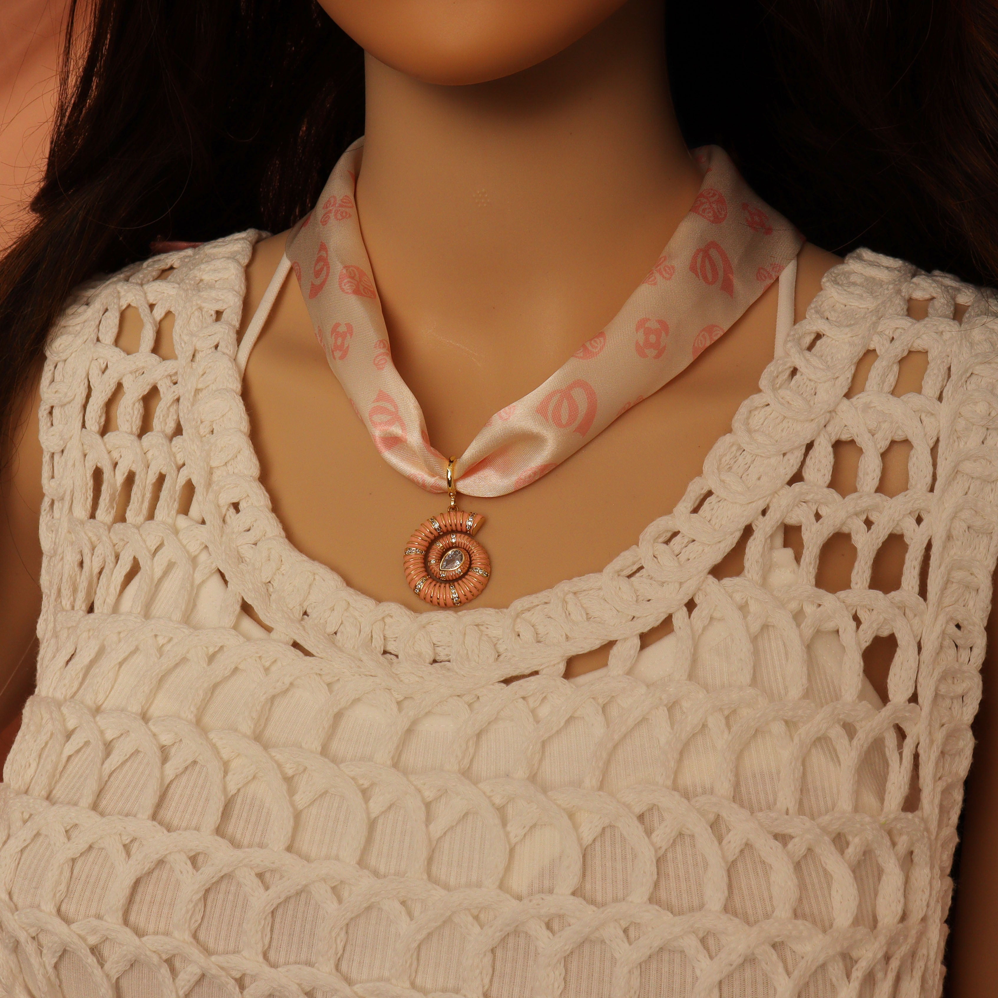 Convertible Scarf Necklace, Adjustable Silk Scarf Statement Necklace, sku#EF806-6