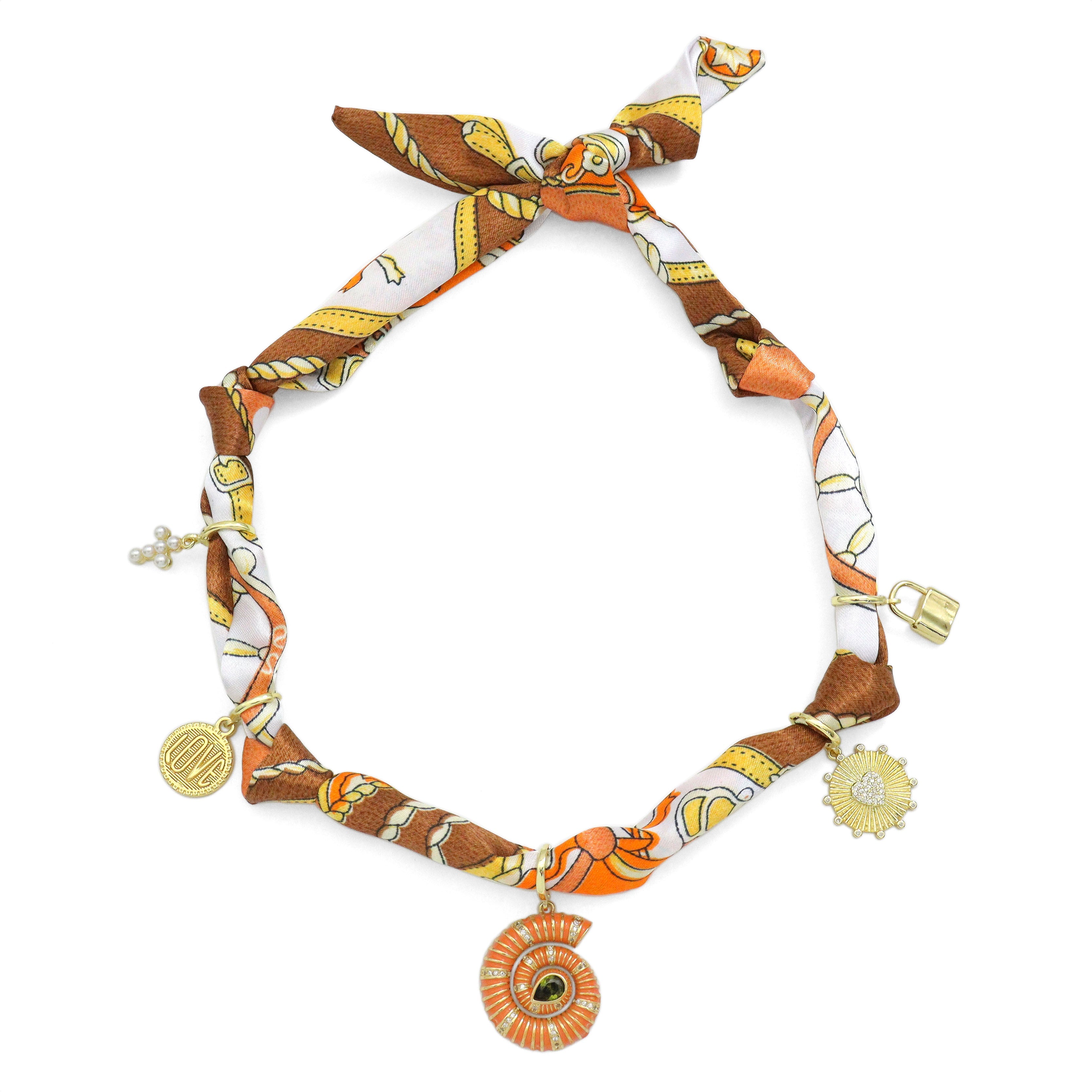 Convertible Scarf Necklace, Adjustable Silk Scarf Statement Necklace, sku#EF806-6
