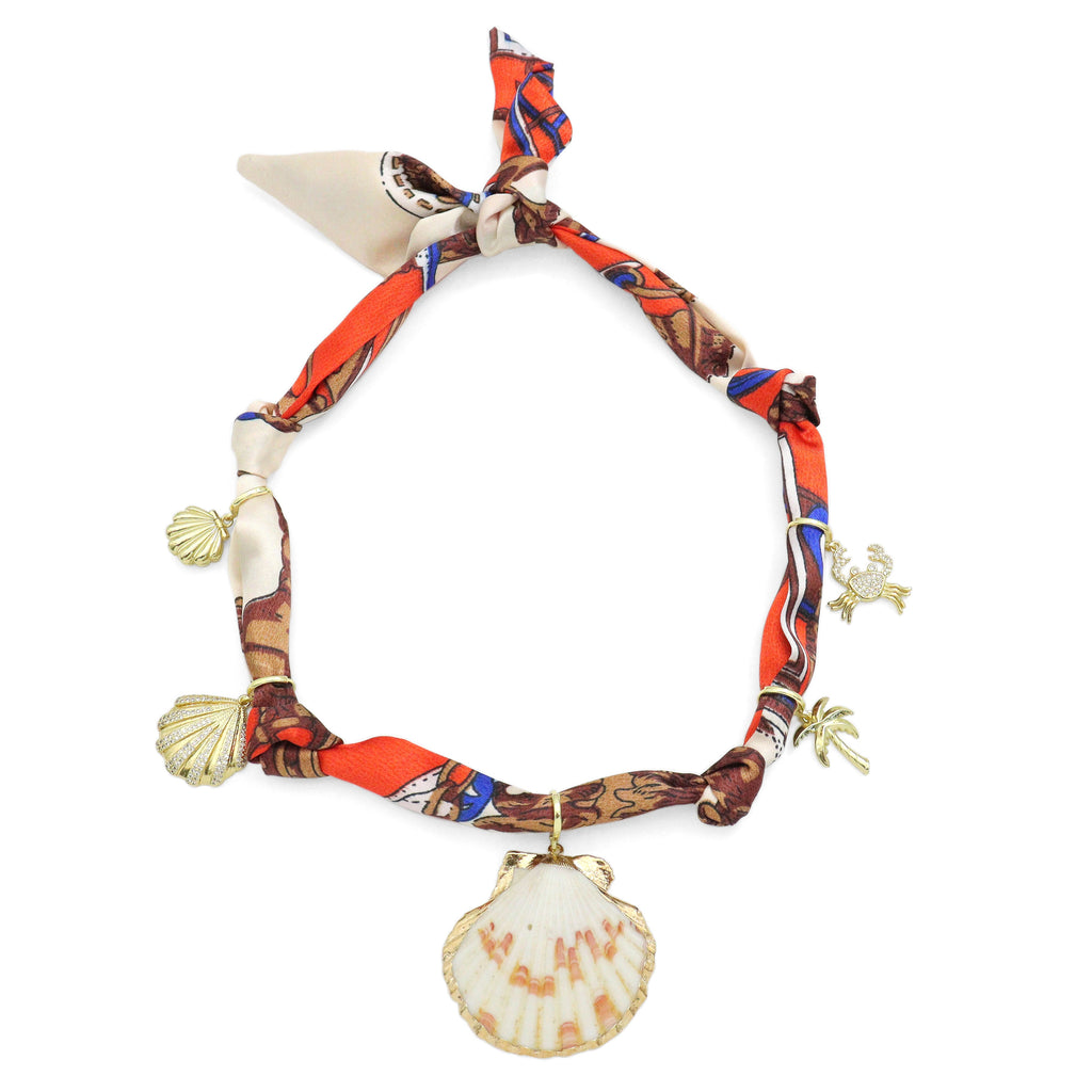 Convertible Scarf Necklace, Adjustable Silk Scarf Statement Necklace, sku#EF806-6