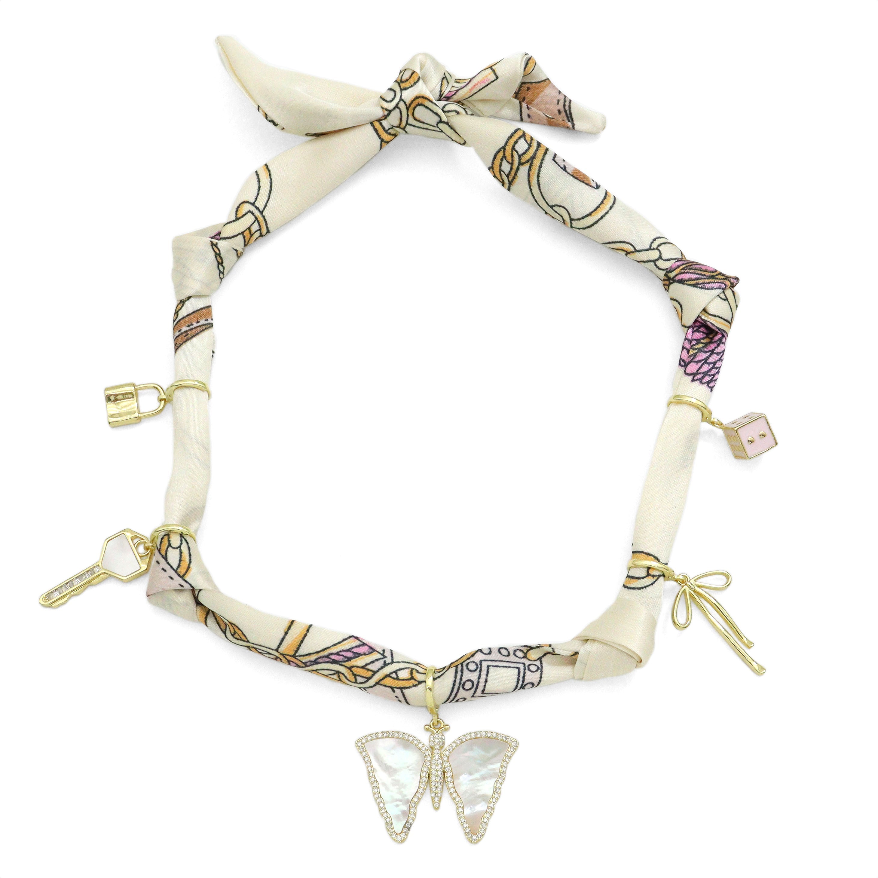 Convertible Scarf Necklace, Adjustable Silk Scarf Statement Necklace, sku#EF806-6