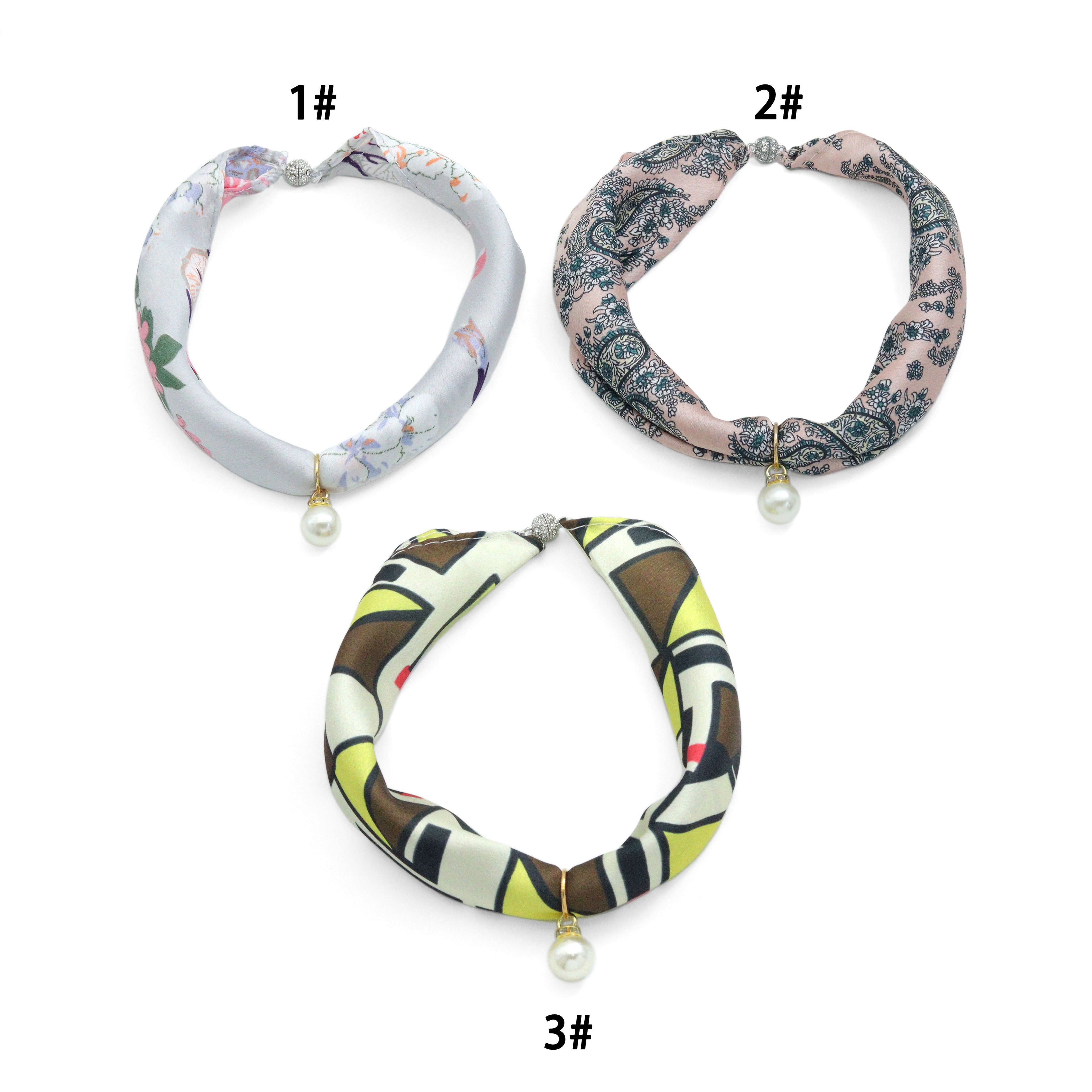 Scarf Necklace with Pearl Pendant, sku#EF807