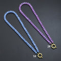 Blue Purple Roundelle Gemstone beads necklace, sku#EF812