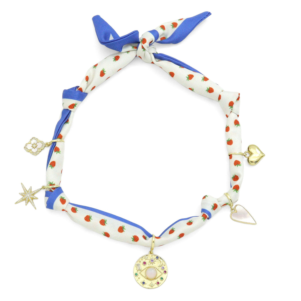 Convertible Scarf Necklace, Adjustable Silk Scarf Statement Necklace, sku#EF824-1