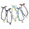 Convertible Scarf Necklace, Adjustable Silk Scarf Statement Necklace, sku#EF824-2