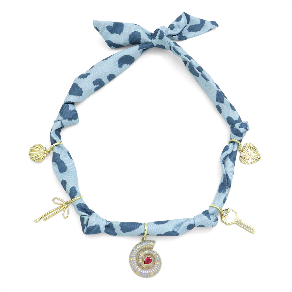 Convertible Scarf Necklace, Adjustable Silk Scarf Statement Necklace, sku#EF824-2