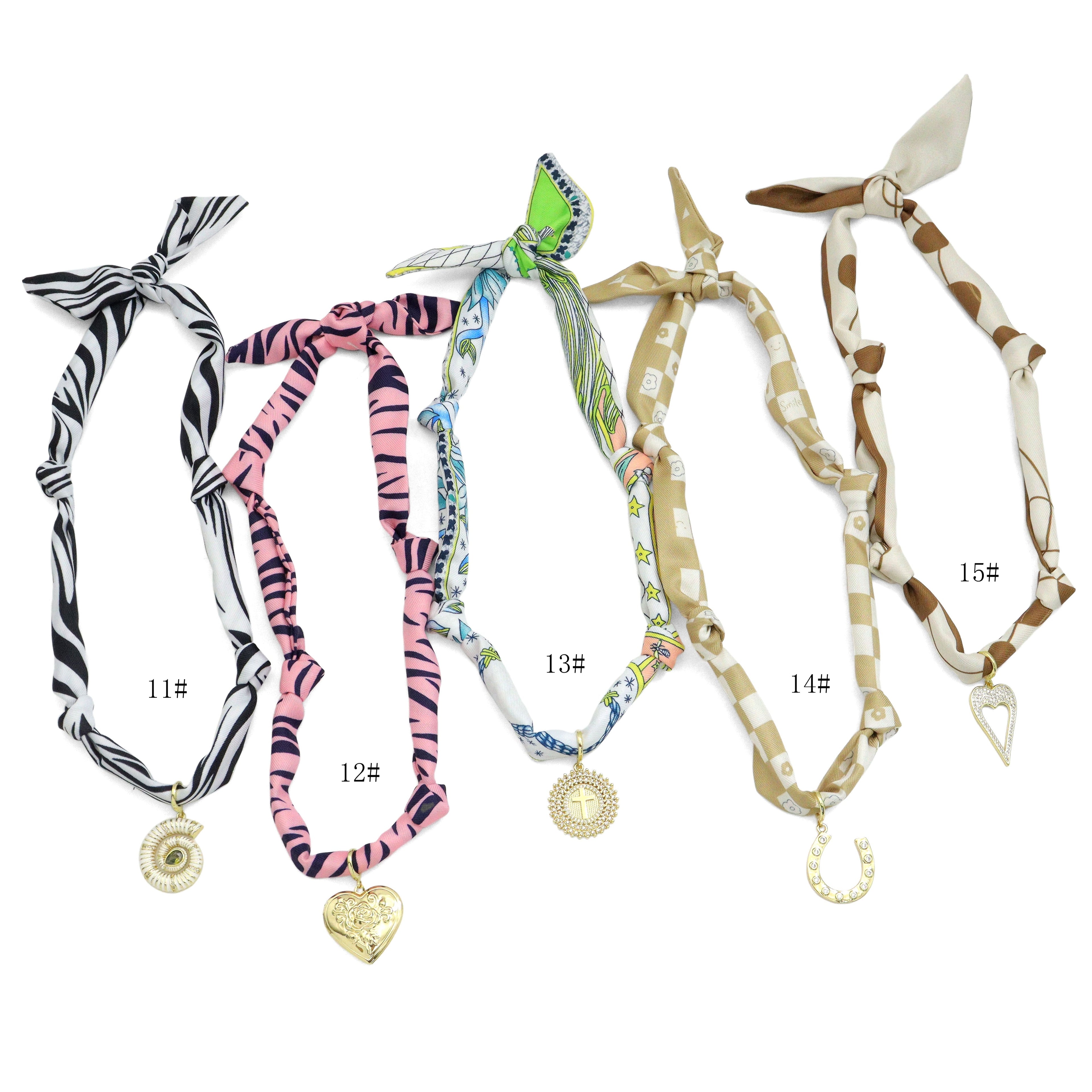 Convertible Scarf Necklace, Adjustable Silk Scarf Statement Necklace, sku#EF824-3