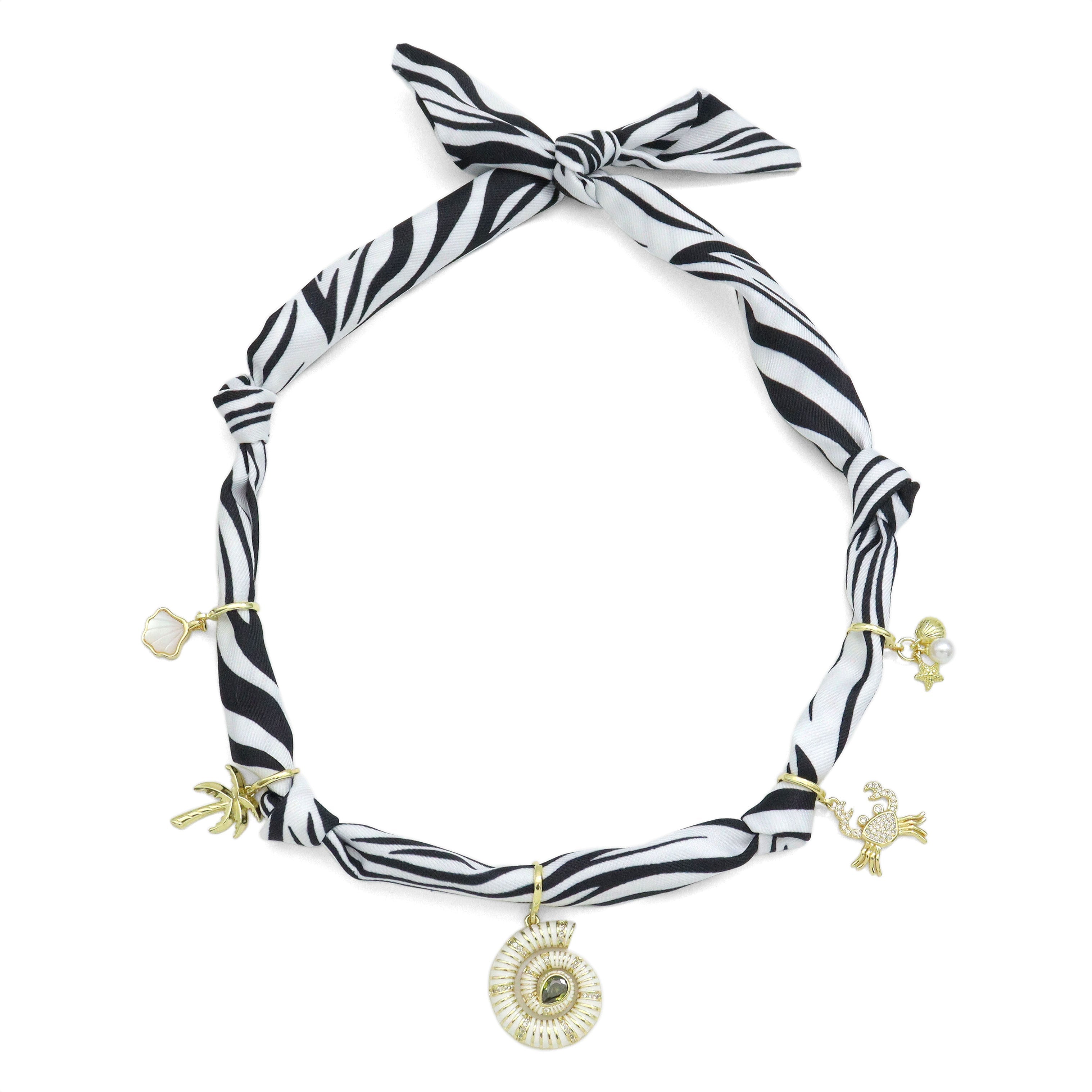 Convertible Scarf Necklace, Adjustable Silk Scarf Statement Necklace, sku#EF824-3