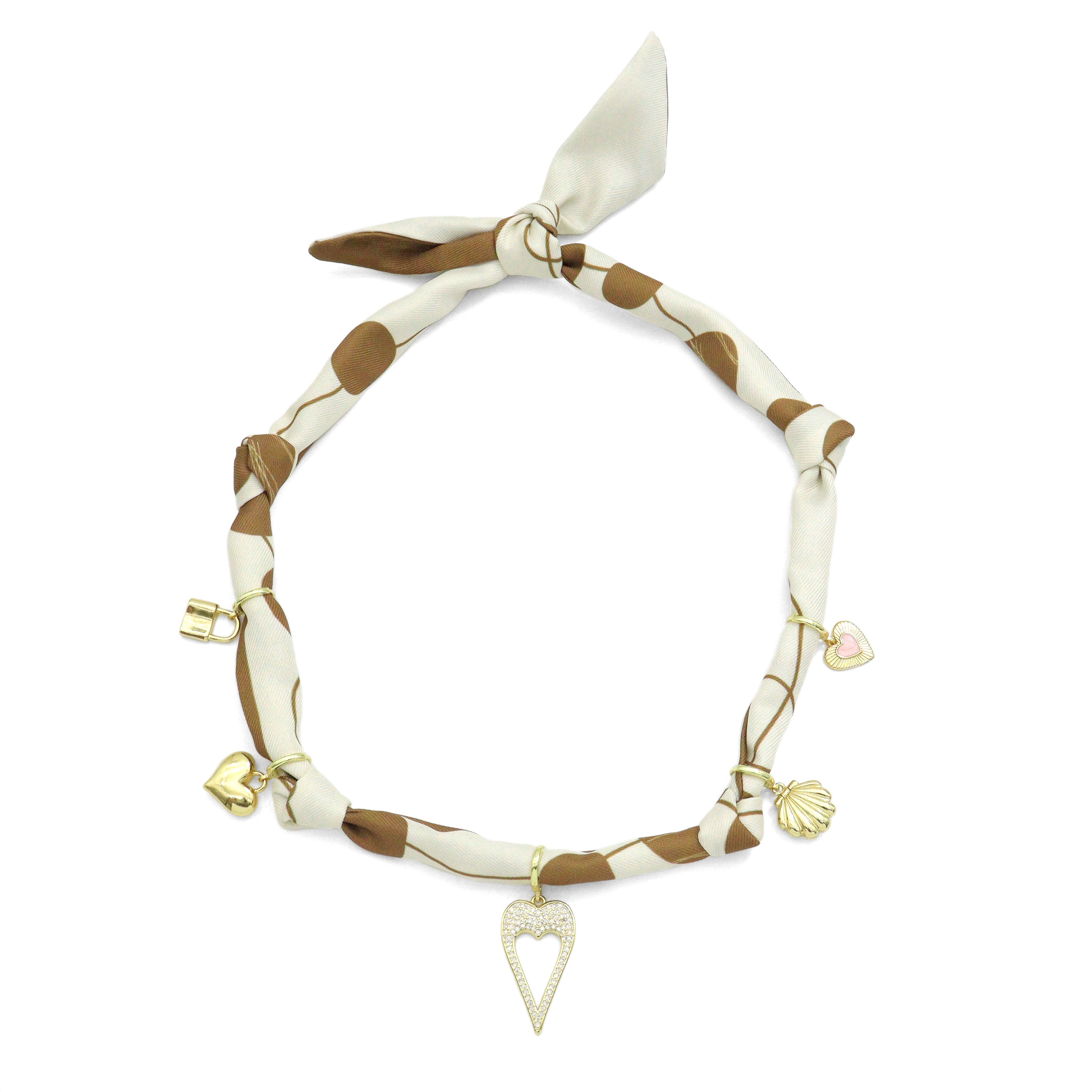 Convertible Scarf Necklace, Adjustable Silk Scarf Statement Necklace, sku#EF824-3