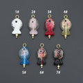 Handmade Colorful Glitter Fish Charm, lucky fish charm, lucky evil eye charm,Sku#EF826