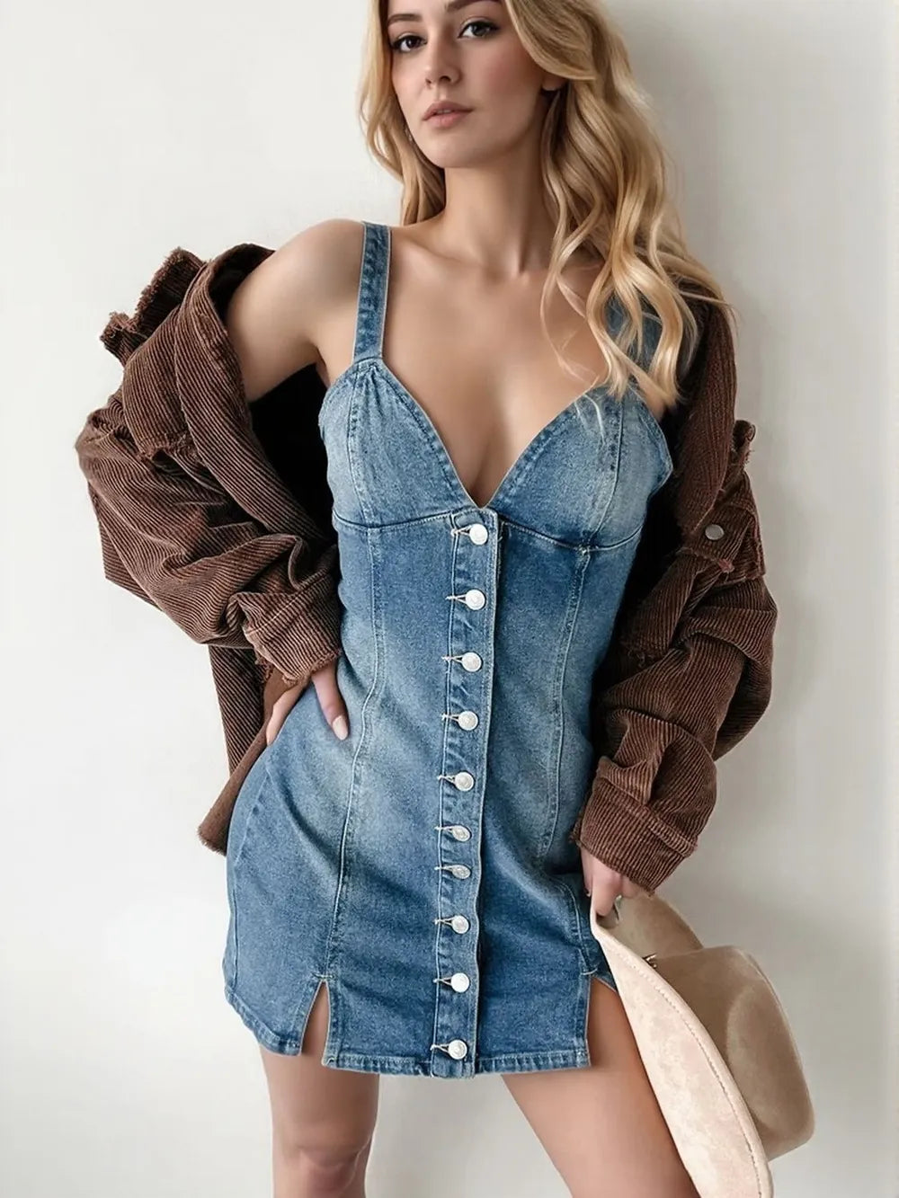 Robe caraco boutonnée Denim Days