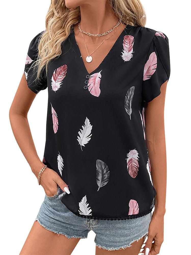 Haut imprimé plumes de cowgirl | Parfait pour un style cowgirl décontracté