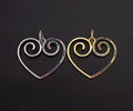 Colorful CZ Curved Heart Pendant,Sku#F1121C