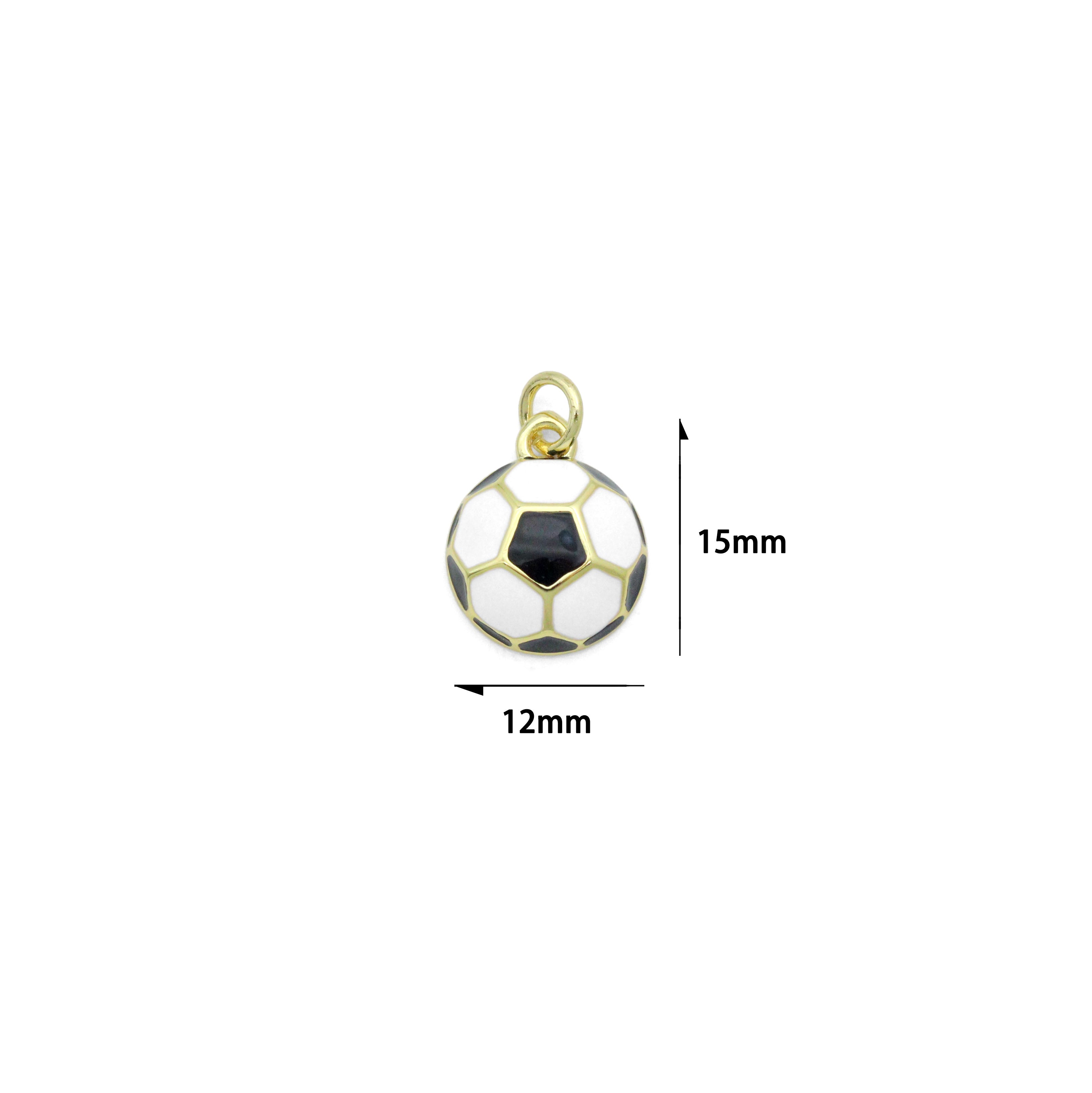 Black White Enamel Soccer Shape Pendant, sku#F1354