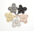 CZ Micro Pave Flower Pendant,Cubic Zirconia Paved Flower Charm Gold,Silver,Rose Gold,Gunmetal plated,40mm/30mm/20mm,sku#F492