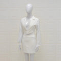 Ensemble tailleur chic blanc col en V