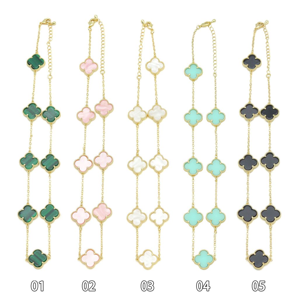 14 colors Flower Necklace, Green Pink Blue black silver gold white flower necklace, Sku#FH227