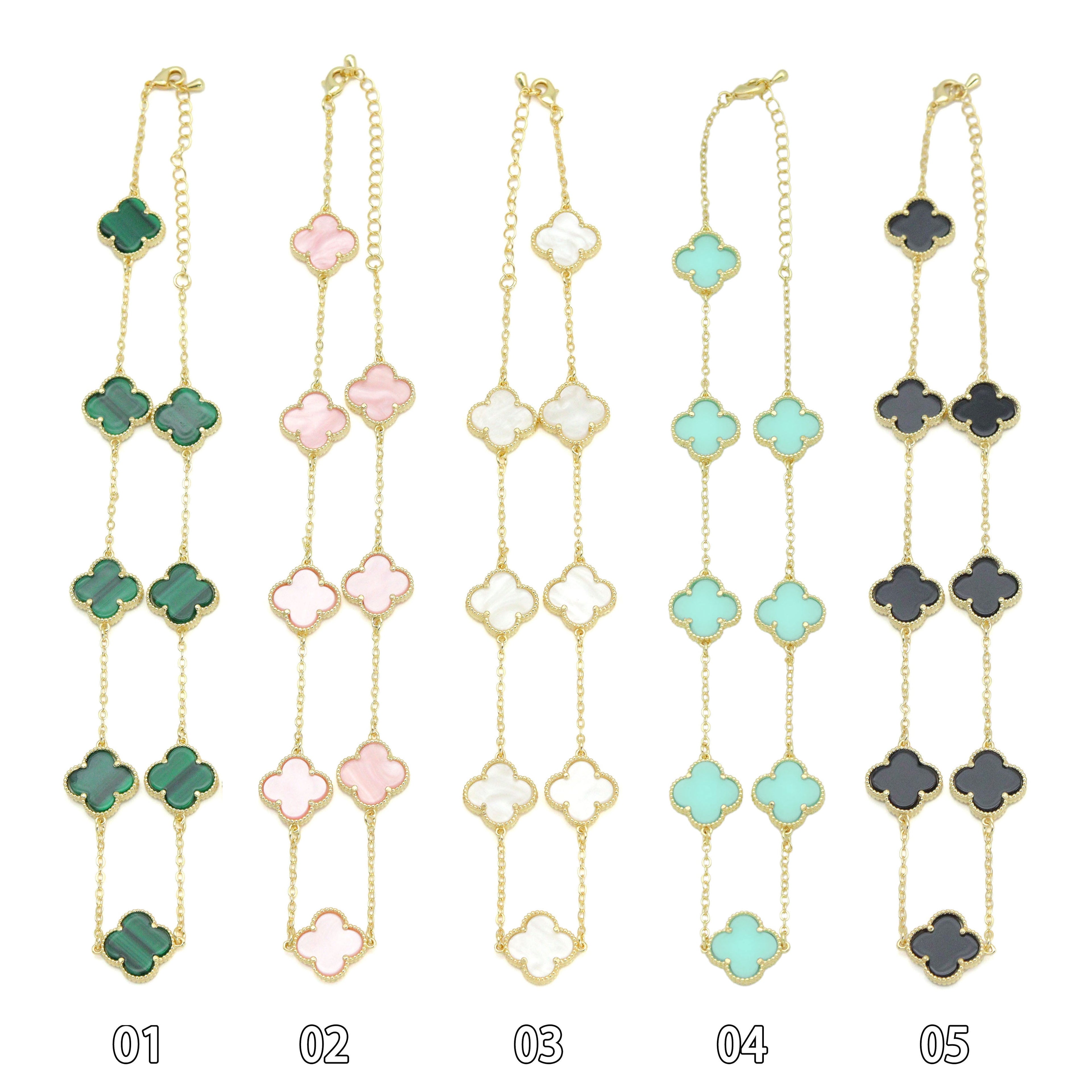 14 colors Flower Necklace, Green Pink Blue black silver gold white flower necklace, Sku#FH227