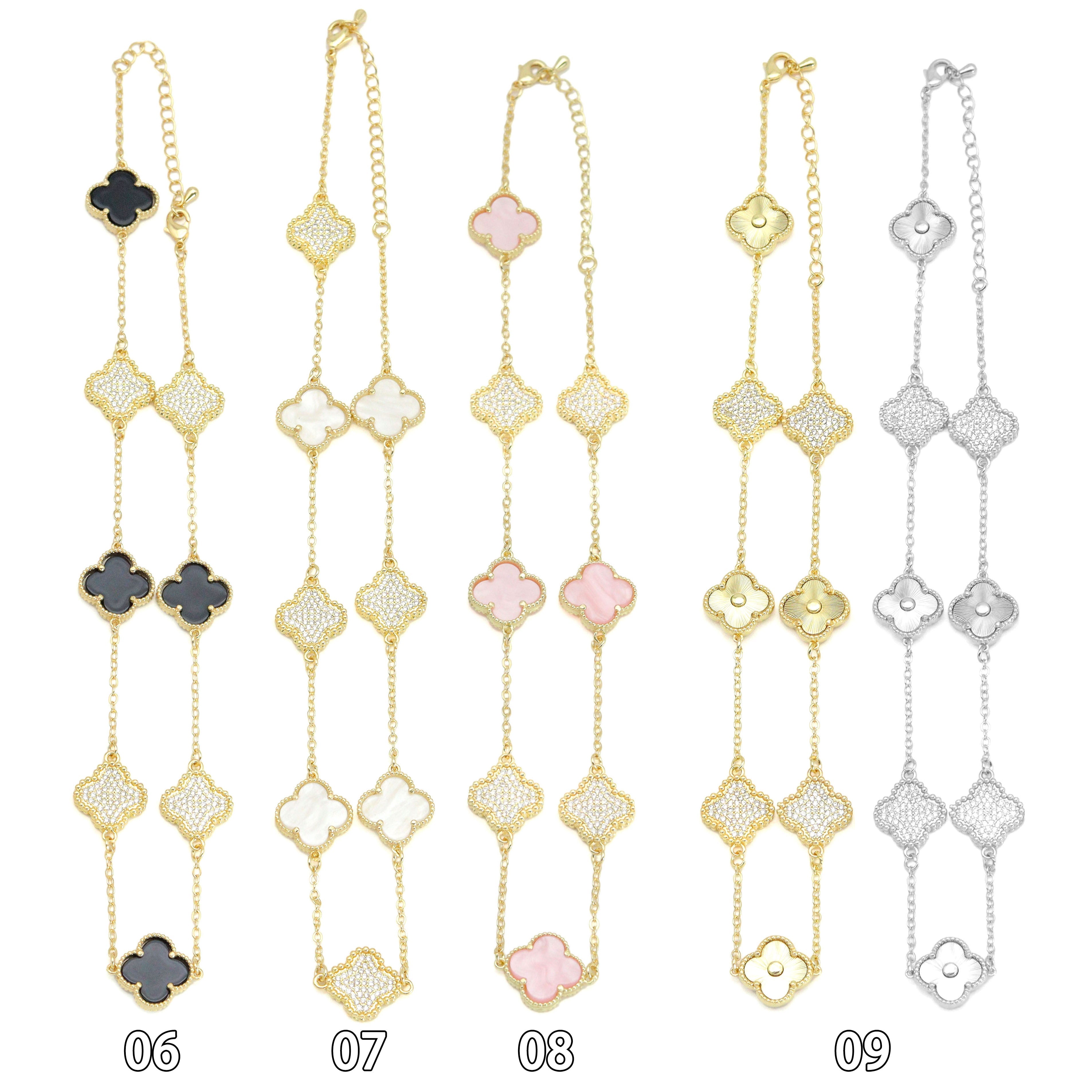 14 colors Flower Necklace, Green Pink Blue black silver gold white flower necklace, Sku#FH227