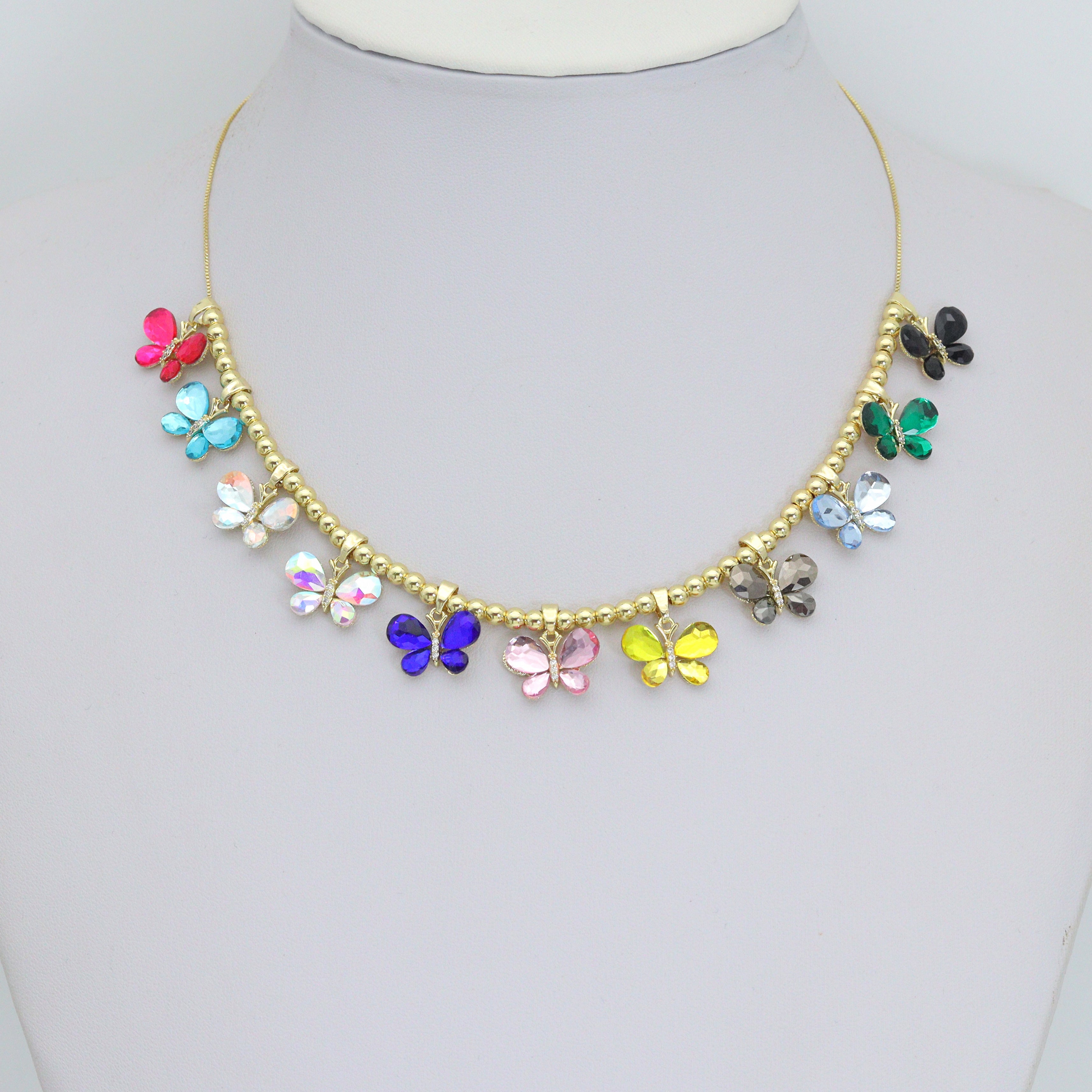 AB Crystal Butterfly charm For Necklace Bracelet Jewelry Making Supply, Sku#FH251