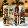 Coquette Ballet and Nutcracker 20oz Personalized Tumbler With Lid and Stainless Steel Straw, Christmas Bow and Mouse Vintage Gift Cup