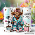 Highland Cow Mom Life 20oz Personalized Tumbler With Lid and Stainless Steel Straw, Sarcastic Motherhood Gift Cup