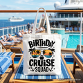 Birthday Cruise Squad Tote Bag, Tropical Vacation Cruise Trip Gift Shopper