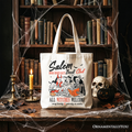 Salem Book Club Witches Tote Bag, Spooky Halloween Reading Girl Gift Shopper
