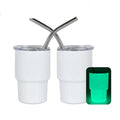3oz Sublimation Glow In Dark shot glass Tumbler double insulated with stainless straw