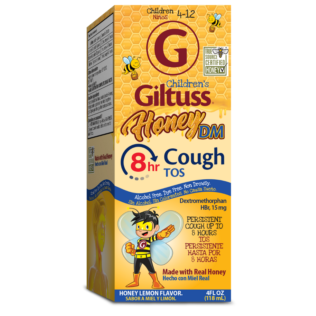 Giltuss Honey DM 8 Hrs Cough Suppressant Cherry Flavor (4 oz)