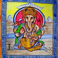 Ganesha Pastel Lotus Tapestry With Tassels Wall Double