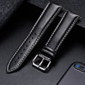 COROS Calfskin Leather Watch Band - Soft Wrist Strap with Silver Buckle
