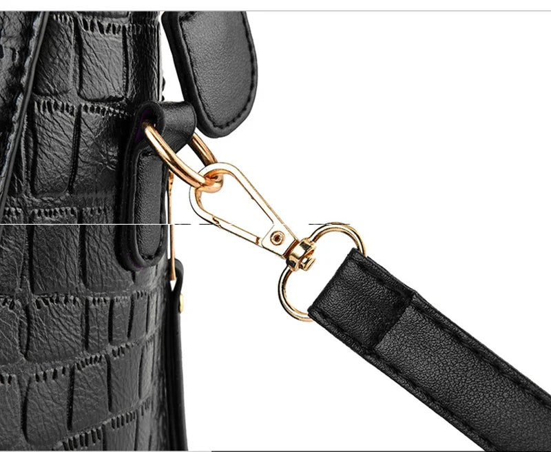 Sac à main de luxe motif crocodile pour femmes | Sac à bandoulière en cuir PU à pompons, nouvelle collection hiver (sac à main de marque, sac à main pour femme)
