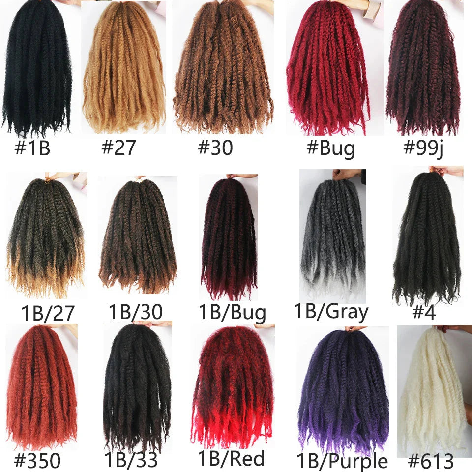 Cheveux Marley 18" pour tresses | Cheveux à tresser Afro Kinky Ombre | Extensions Kanekalon | 30 mèches/paquet