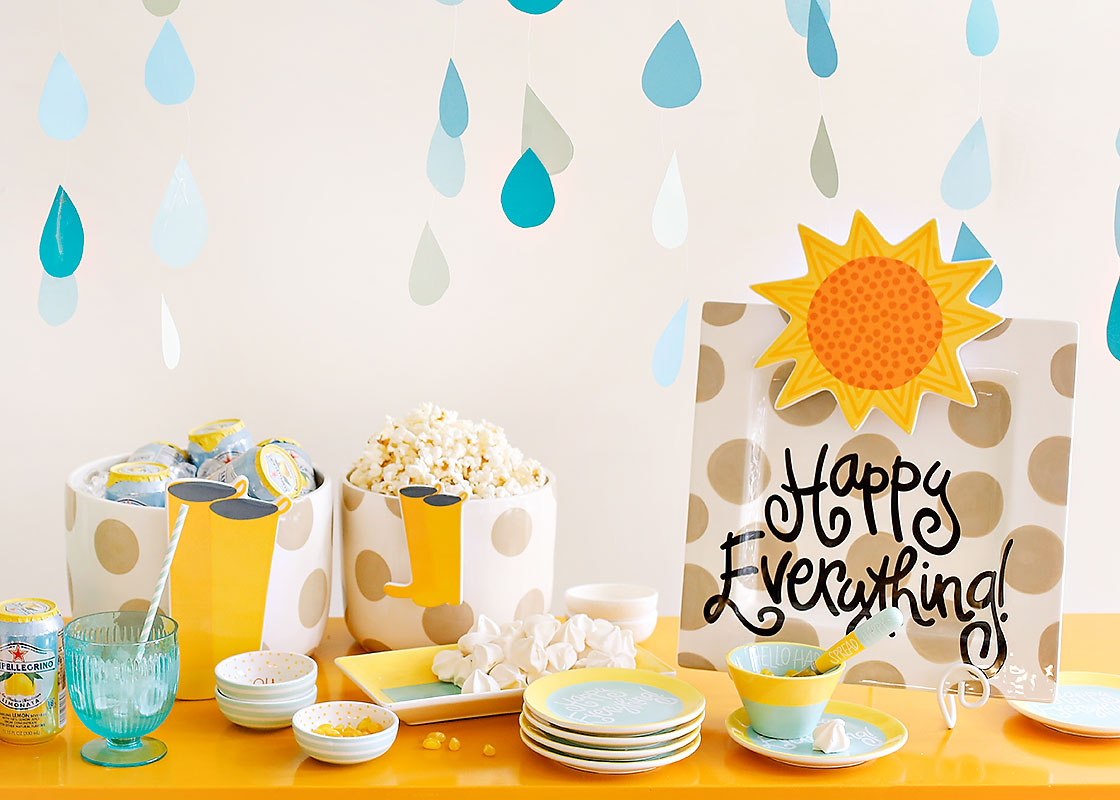 Neutral Dot Happy Everything!™ Big Square Platter