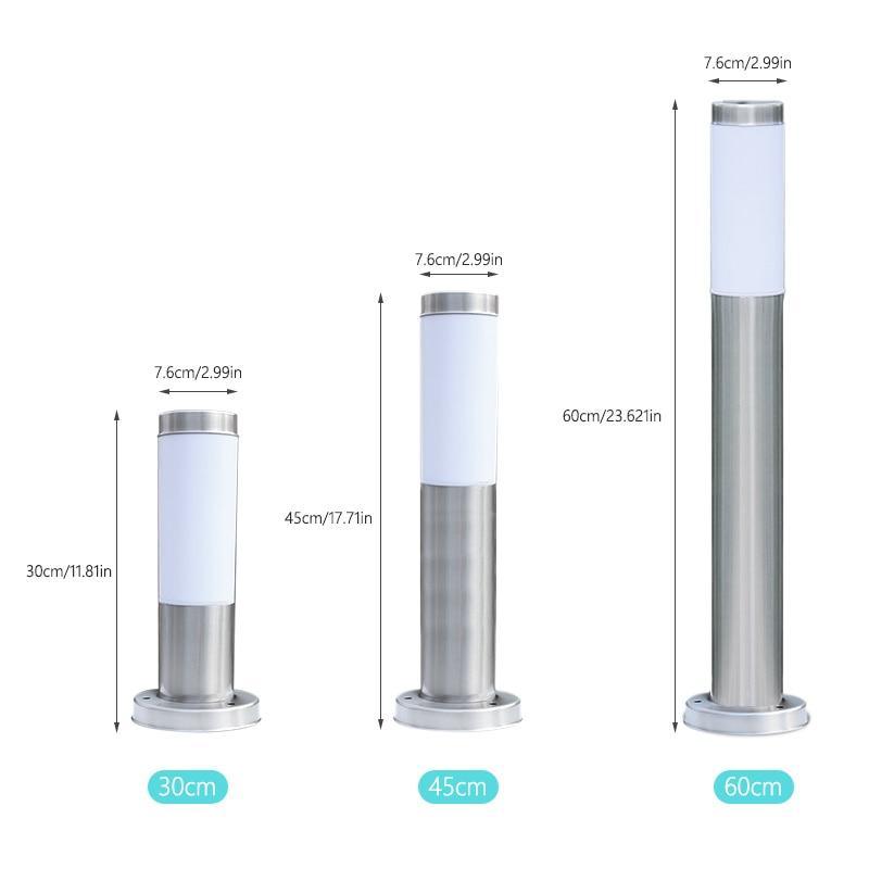 Lampe Solaire LED de Luxe en Acier Inoxydable pour Jardin, Allée, Entrée, Pelouse, Cour, Extérieur