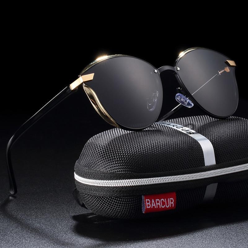 Lunettes de soleil de luxe pour femmes, nouvelle mode polarisée, monture ronde, sans cerclage, populaires, rétro, classiques, pour dames