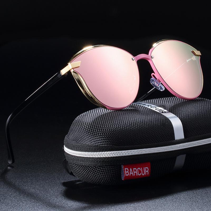 Lunettes de soleil de luxe pour femmes, nouvelle mode polarisée, monture ronde, sans cerclage, populaires, rétro, classiques, pour dames