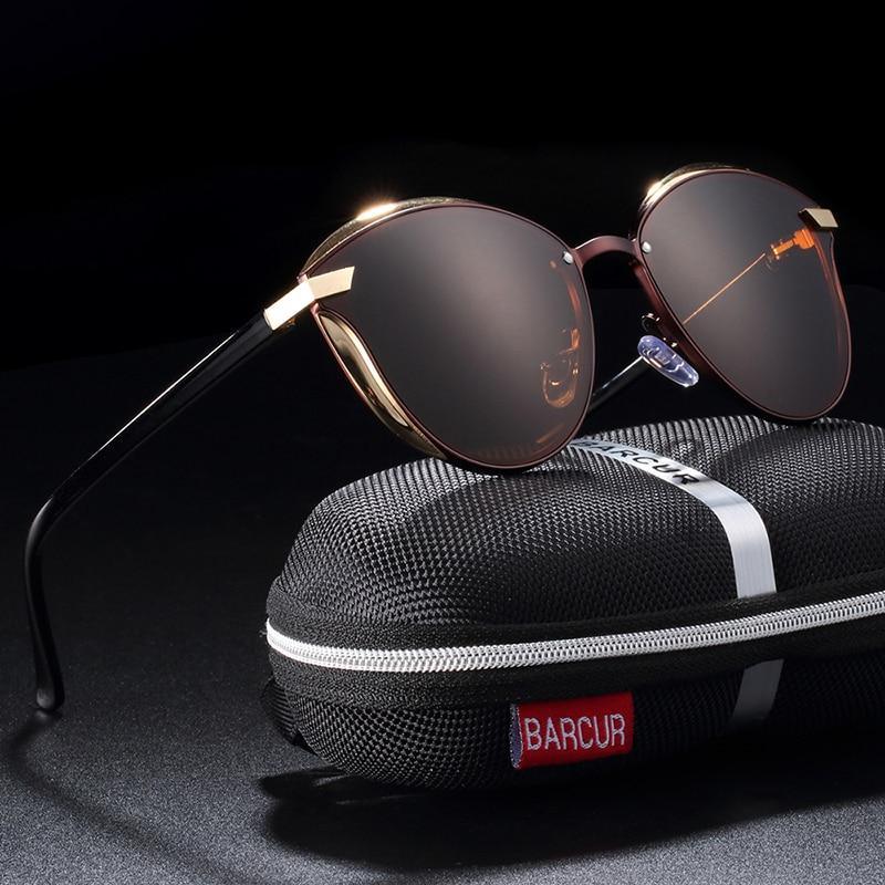 Lunettes de soleil de luxe pour femmes, nouvelle mode polarisée, monture ronde, sans cerclage, populaires, rétro, classiques, pour dames