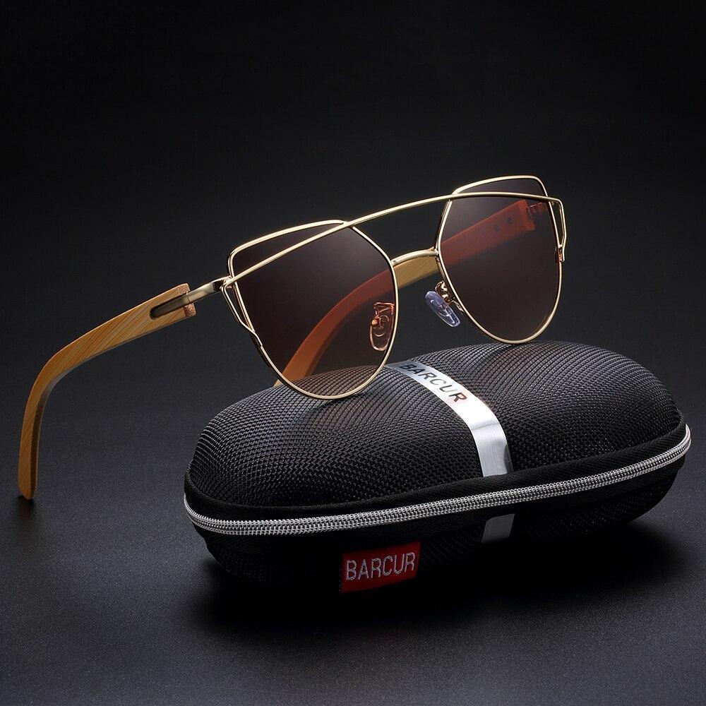 Lunettes de soleil pour femmes en bambou de haute qualité, surdimensionnées, polarisées, avec bambou naturel, élégantes et luxueuses, style œil de chat, style de luxe