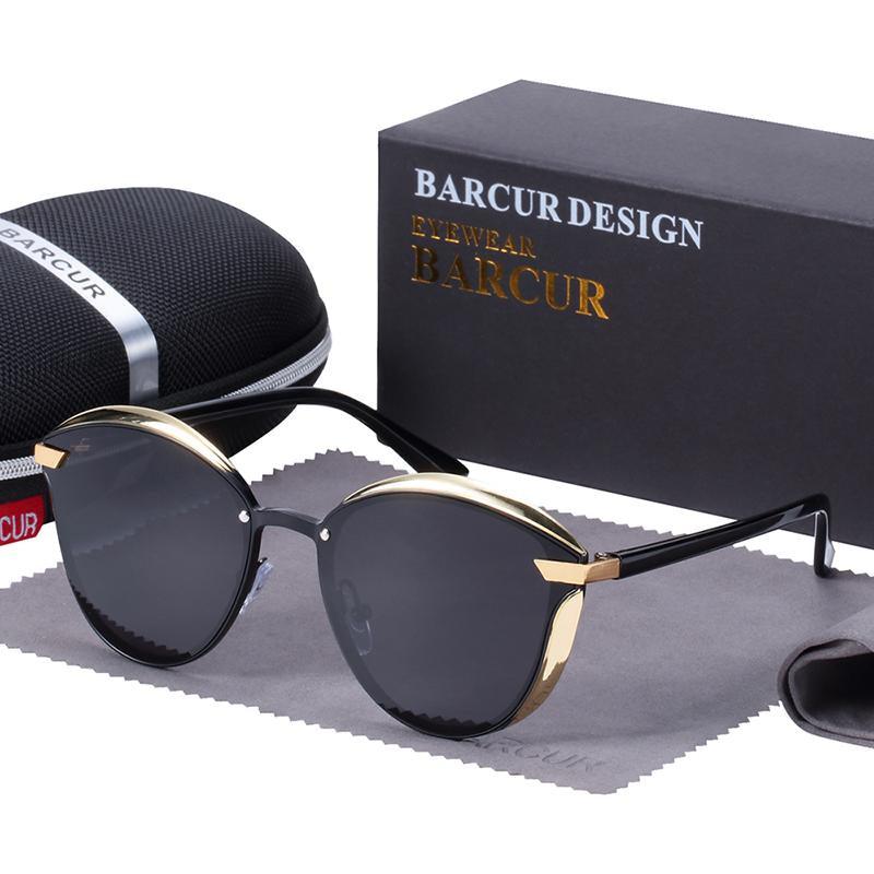 Lunettes de soleil de luxe pour femmes, nouvelle mode polarisée, monture ronde, sans cerclage, populaires, rétro, classiques, pour dames